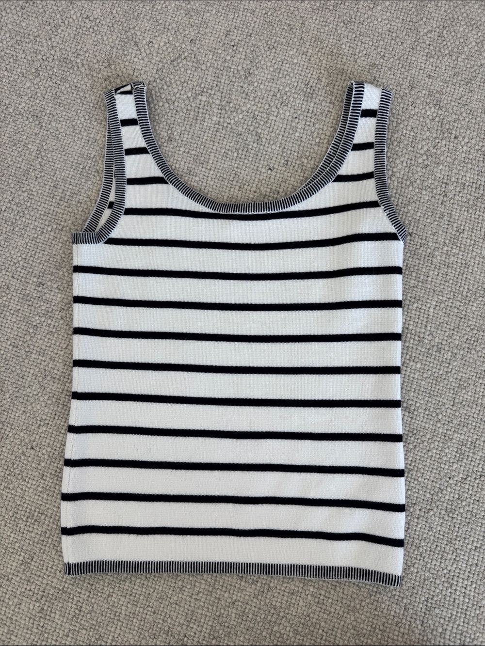 Cyrus Black and White Striped Tank Top